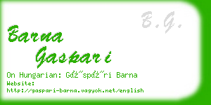 barna gaspari business card